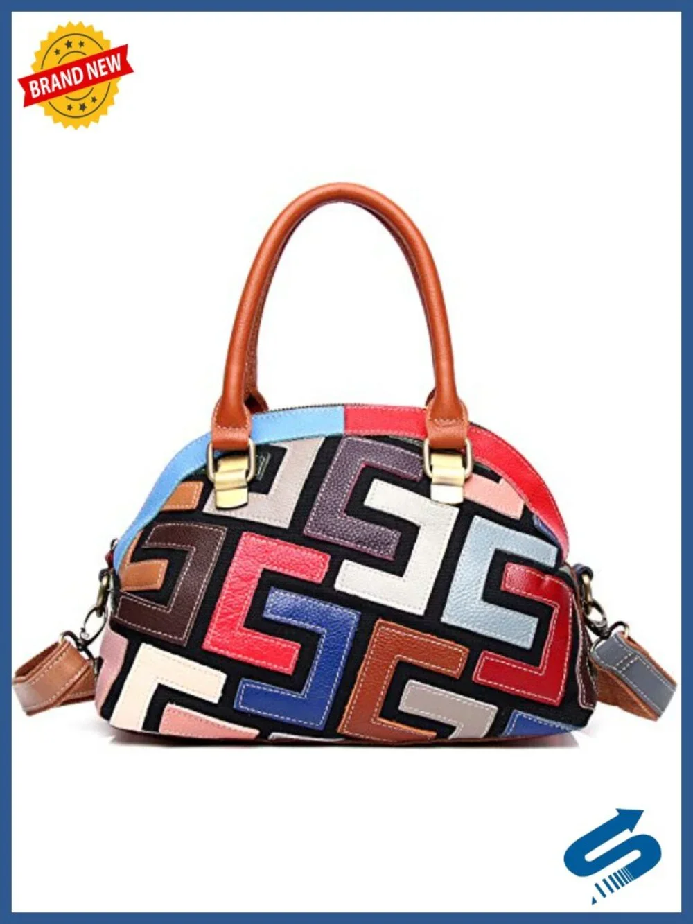 Genuine Leather Tote Bag Handbag Crossbody Purse Adjustable Strap